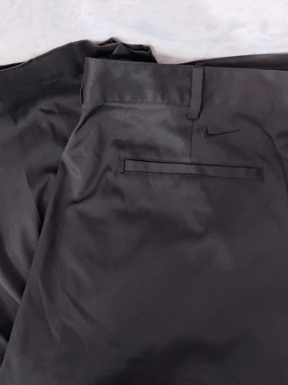 Nike Golf Mens 38x30 Black Dri Fit Pants Flat Front Straight Leg Logo Pockets I